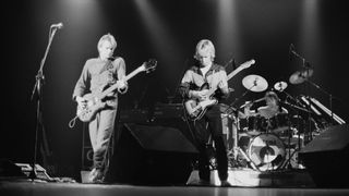 The Police performing at the Palladium, New York, 29th November 1979. Left to right: Sting, Andy Summers and Stewart Copeland.