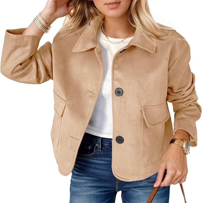 Tankaneo, Faux Suede Leather Jacket