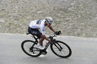 Egan Bernal (Team Ineos) dives down the Col de I'seran
