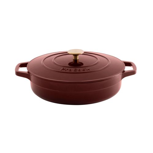Cast Iron Casserole Dish Burgundy  