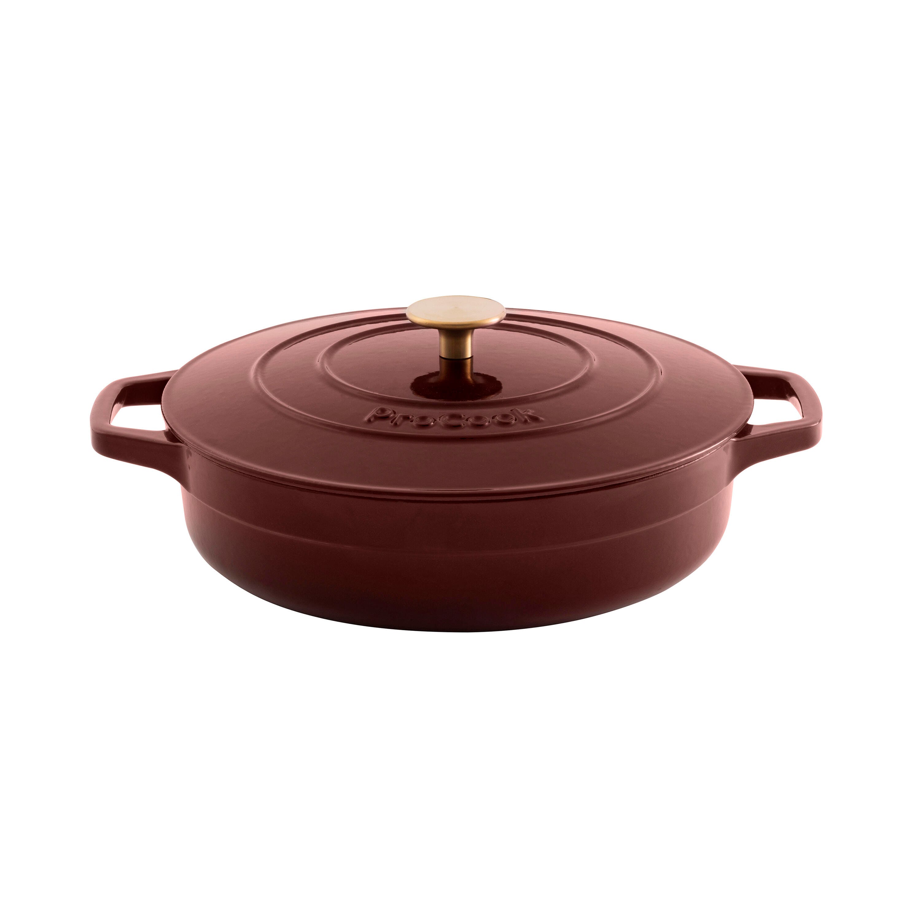 Cast Iron Casserole Dish Burgundy  
