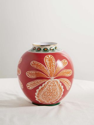 Bubble Gold-Plated Painted Porcelain Vase