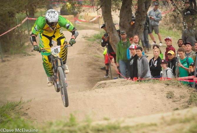 Heath Boedeker tackling the whoops at the top of the course