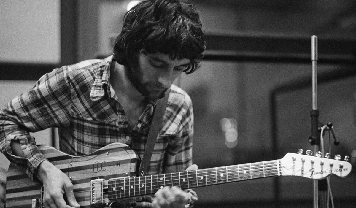 Albert Lee at Advision Studios, London, during the recording of jazz flautist Herbie Mann&#039;s album &#039;London Underground&#039;, 5th November 1973