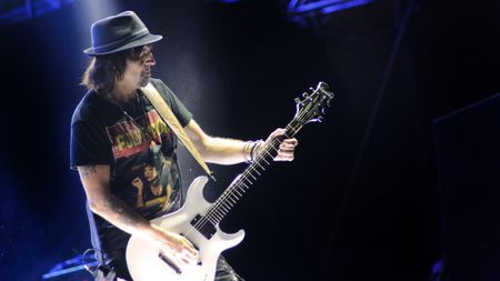 Phil "Wizz&ouml;" Campbell of motorhead performs on stage at Petrovaradin Fortress on July 10, 2015 in Novi Sad, Serbia.