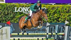 Trevor Breen and his home-bred Highland President, who jumped clear on day one of the European Showjumping Championships in Milan, Italy