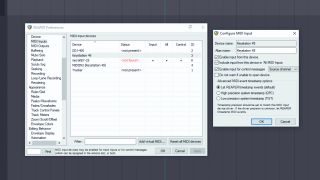 A screenshot of the MIDI device menu in Reaper