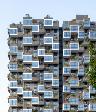 Building with balconies, part of Easyhome Huanggang Vertical Forest City Complex by Stefano Boeri Architetti China