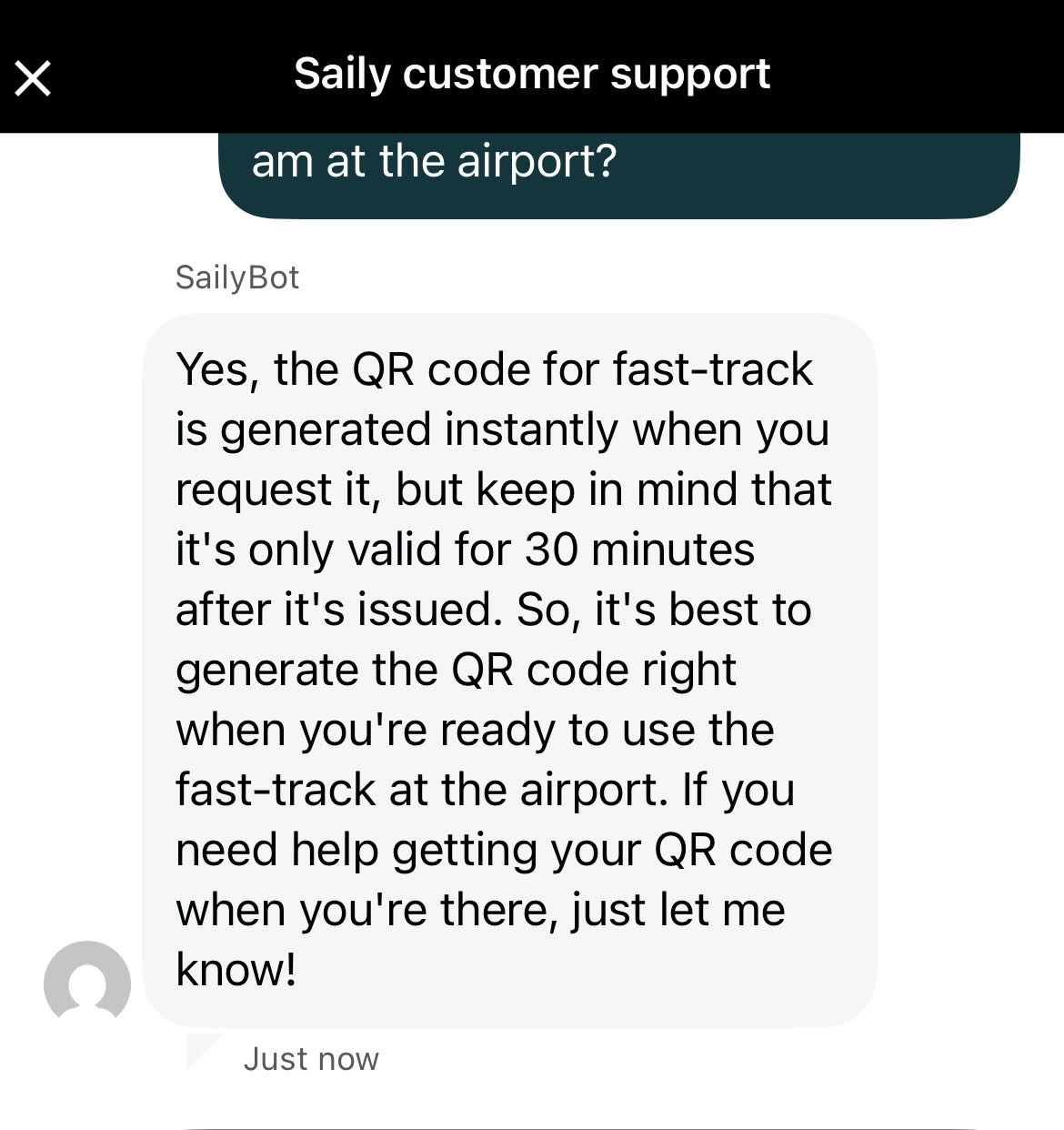 Saily customer support chat