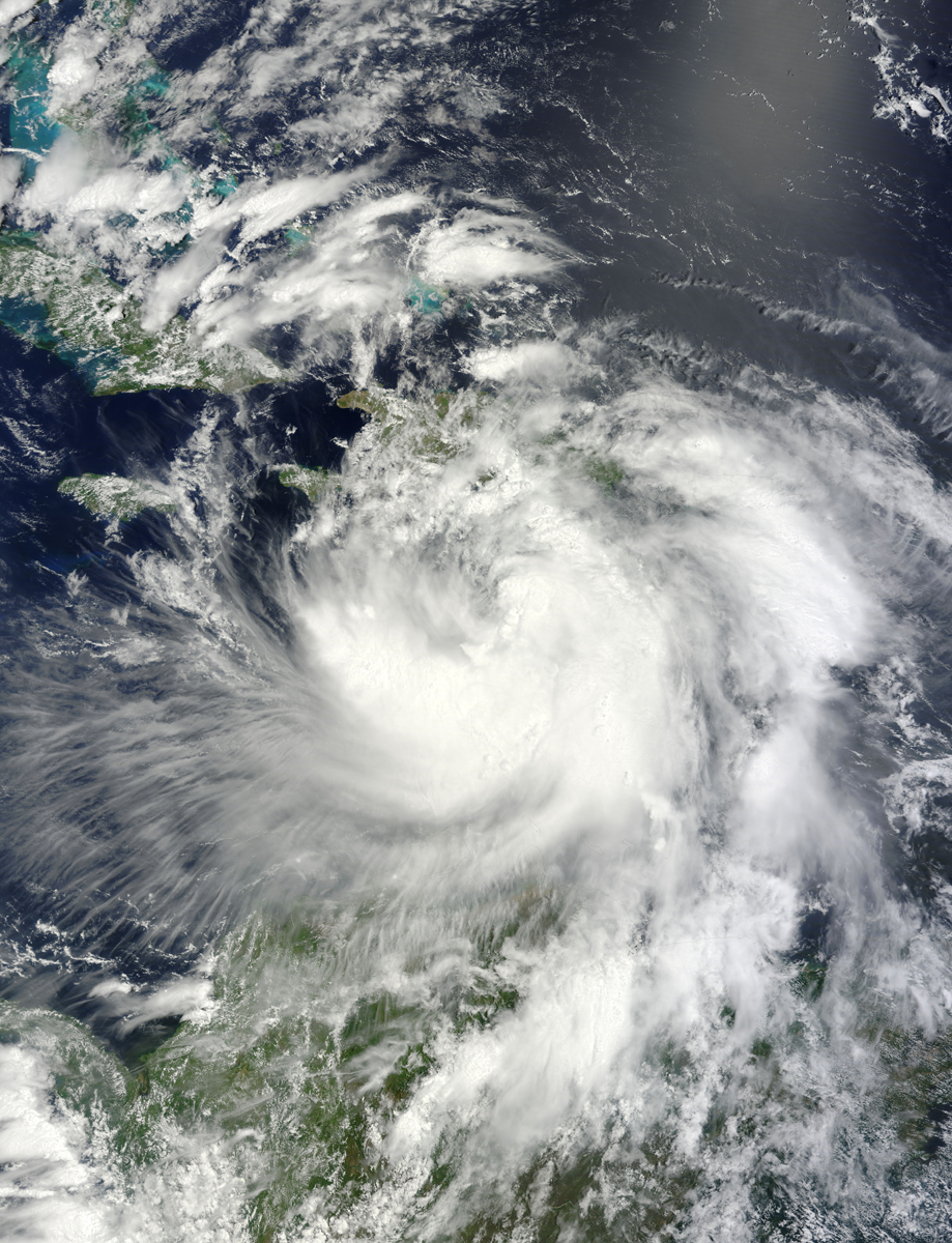 NASA&#039;s Aqua satellite captured this visible light view of Tropical Storm Isaac on Aug. 24, 2012.