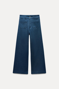 Zara High Waist Wide Leg Pocket Jeans (Women's)