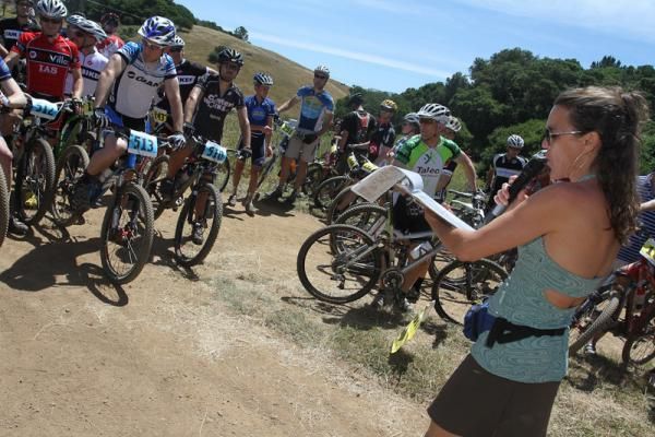 Tamarancho Dirt Classic race director (and 2008 Masters XC National Champion) gives pre-race instructions to the pro field.
