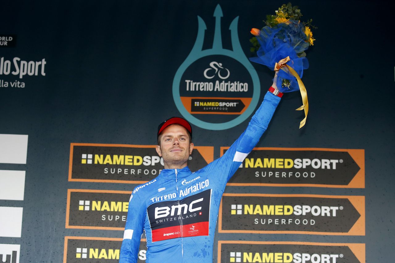 Damiano Caruso (BMC Racing) in the first leader's jersey