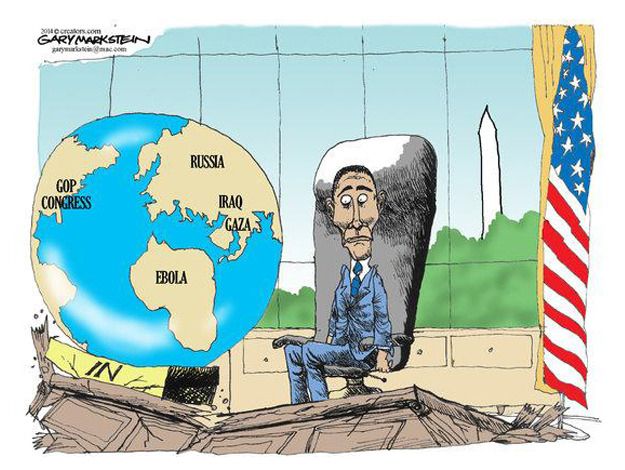 Obama cartoon world foreign policy