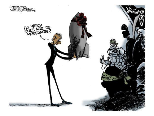 Obama cartoon ISIS strategy world