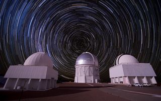 Composite picture of stars over the Cerro Tololo Inter-American Observatory in Chile.