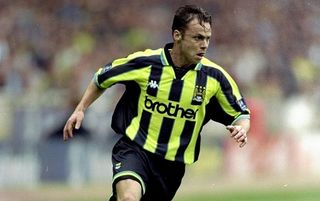 Paul Dickov of Manchester City in action during the Nationwide Division Two Play-Off Final match against Gillingham played at Wembley Stadium in London, England. The match finished in a 2-2 draw after extra-time and in the penalty shoot-out Manchester City won 3-1 and were promoted to Division One. \ Mandatory Credit: Gary M Prior/Allsport