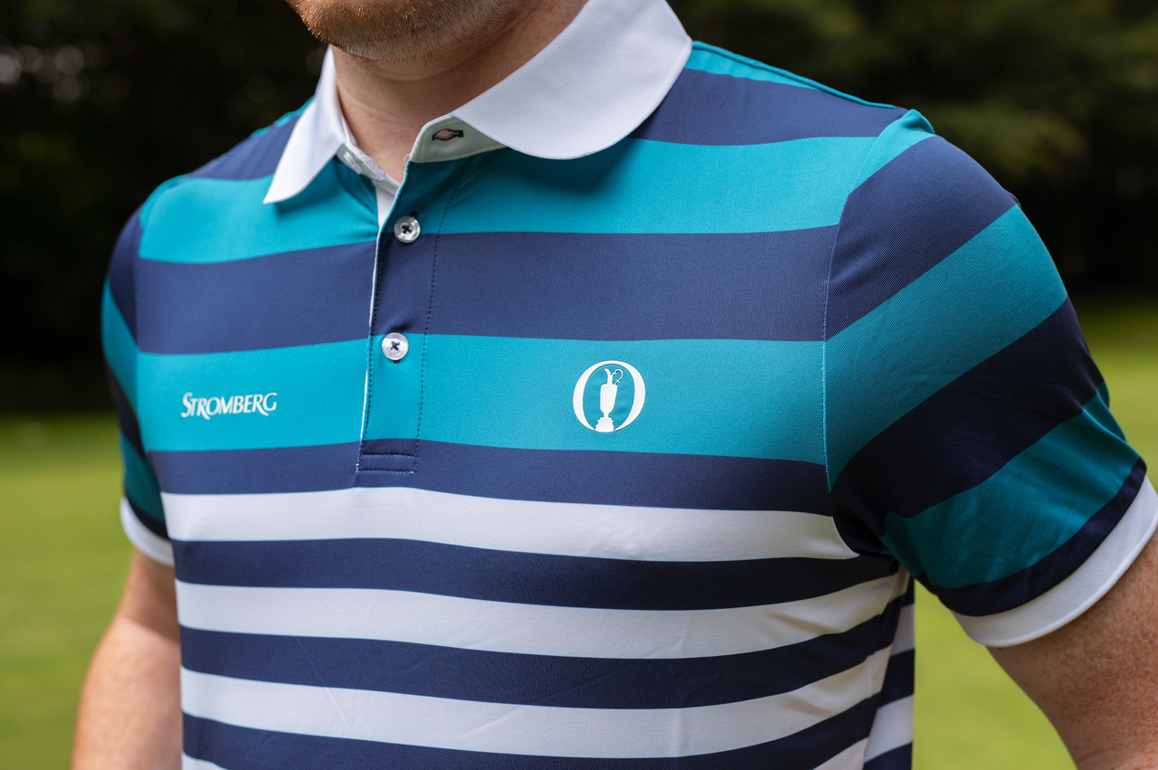 A stromberg Open polo shirt worn on a male