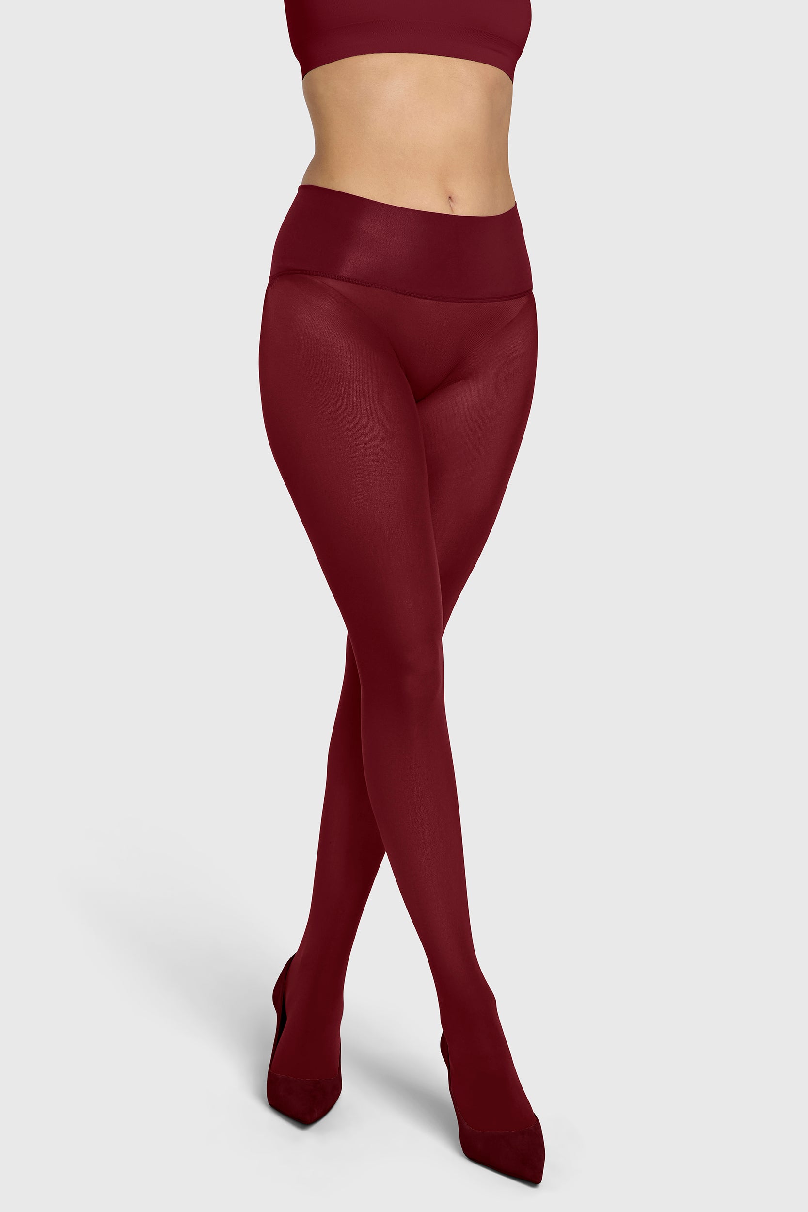 The Eighty Opaque Tights Burgundy