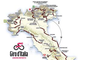 The map of the 2024 Giro d'Italia