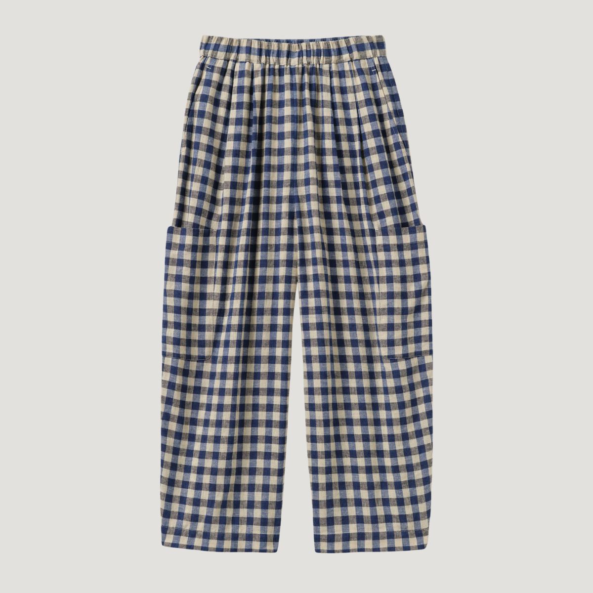 toast gingham linen trousers