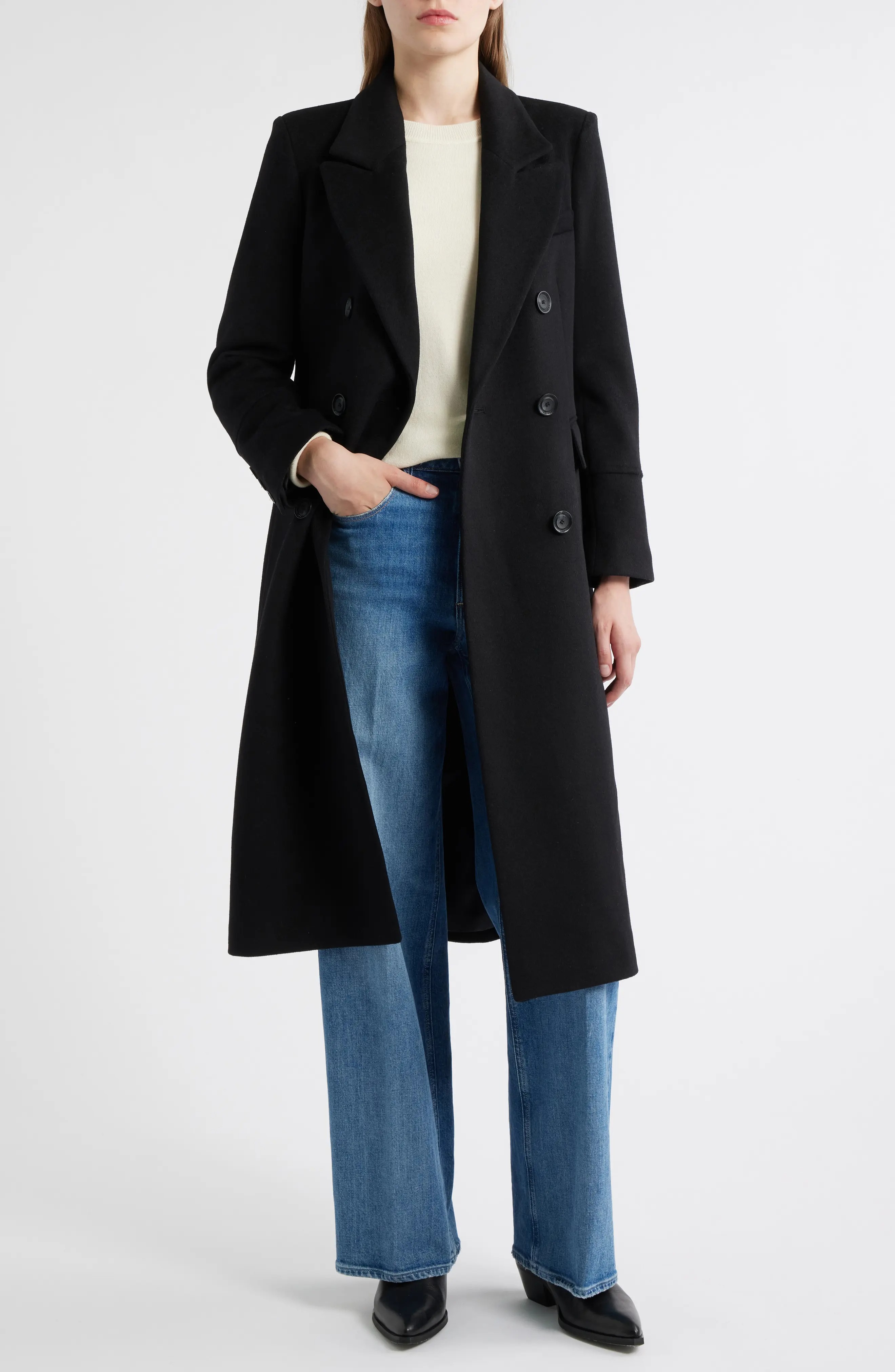 Sam Edelman, Doubled Breasted Wool Blend Military Coat