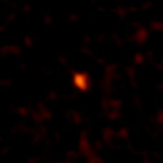ALMA image of the faint millimeter-wavelength "glow" from the planetary body 2014 UZ224, informally known as DeeDee. At three times the distance of Pluto from the sun, DeeDee is the second-most distant known trans-Neptunian object with a confirmed orbit in our solar system.