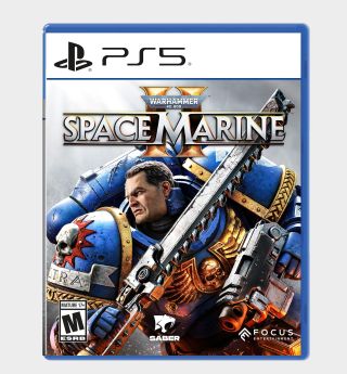 Space Marine 2 PS5 box on a plain background