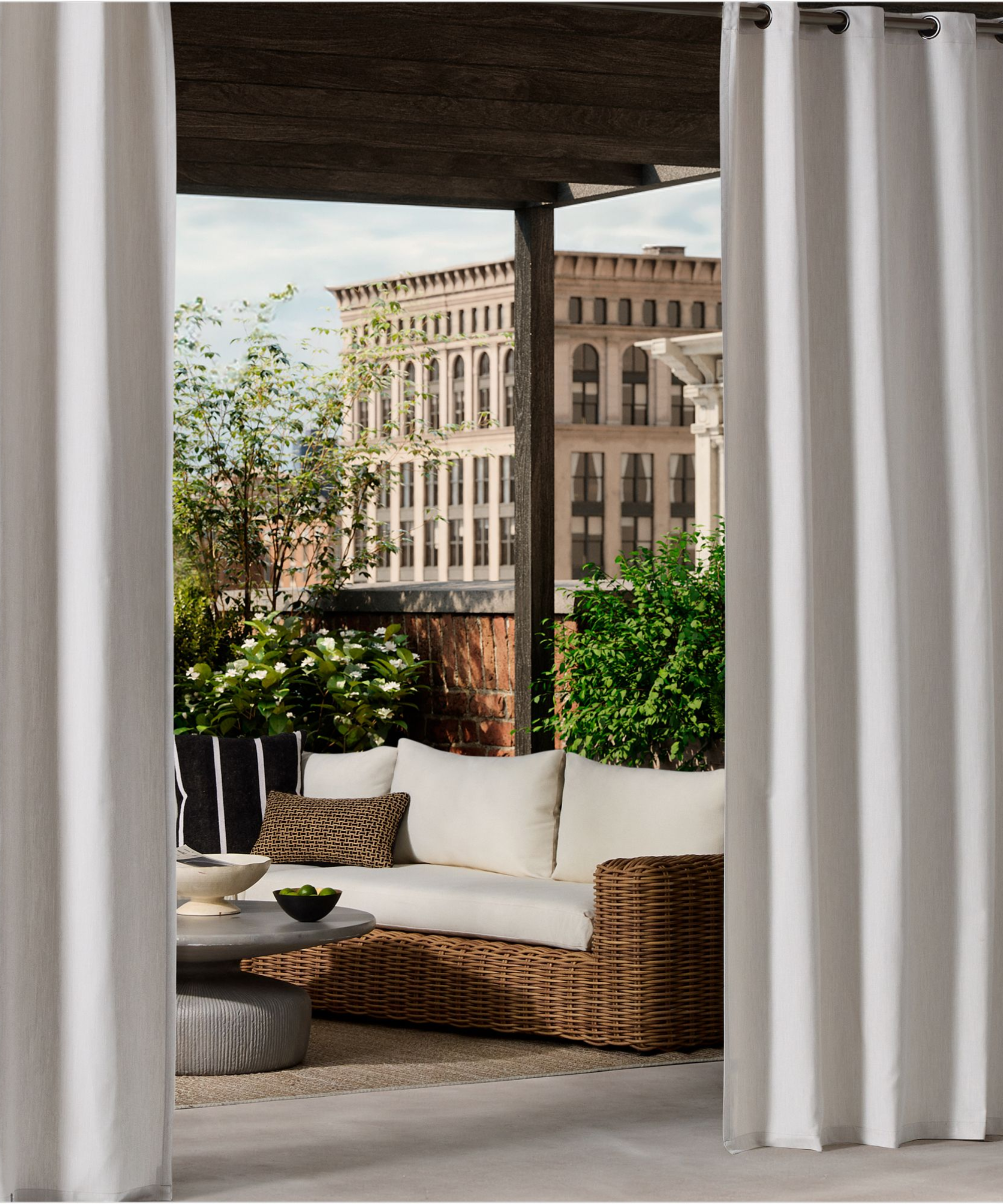 a Sunbrella outdoor curtain
