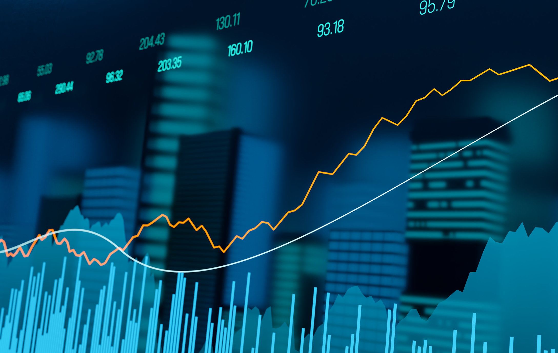 Stock market and exchange concept
