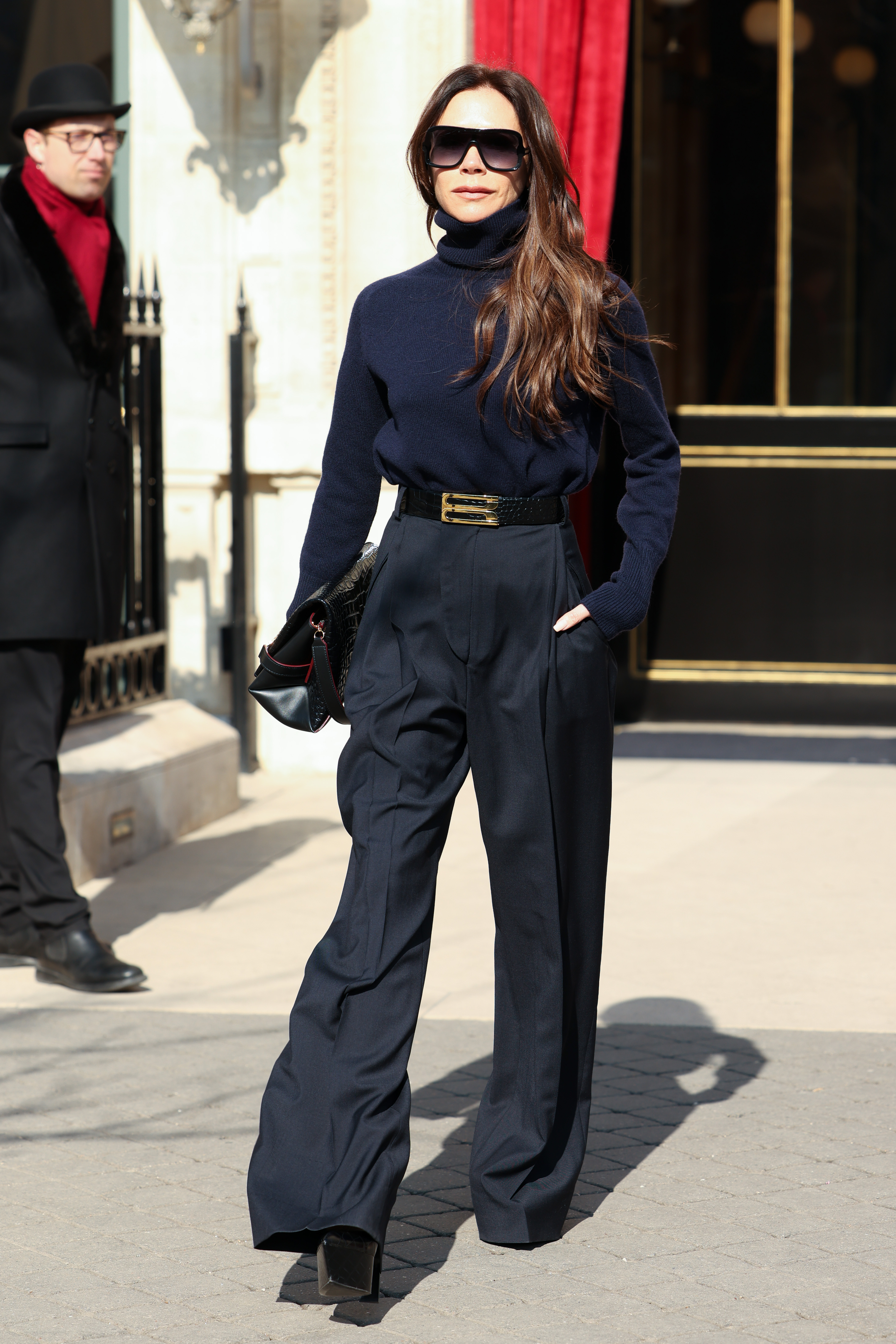 Victoria Beckham mixes navy and black