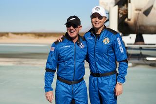Blue Origin founder Jeff Bezos with Dylan Taylor.