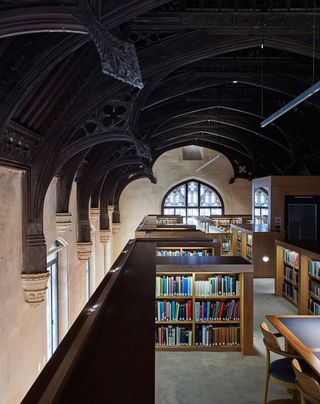 Inside the Magdalen College library