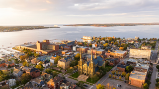 An aerial view across Charlottetown