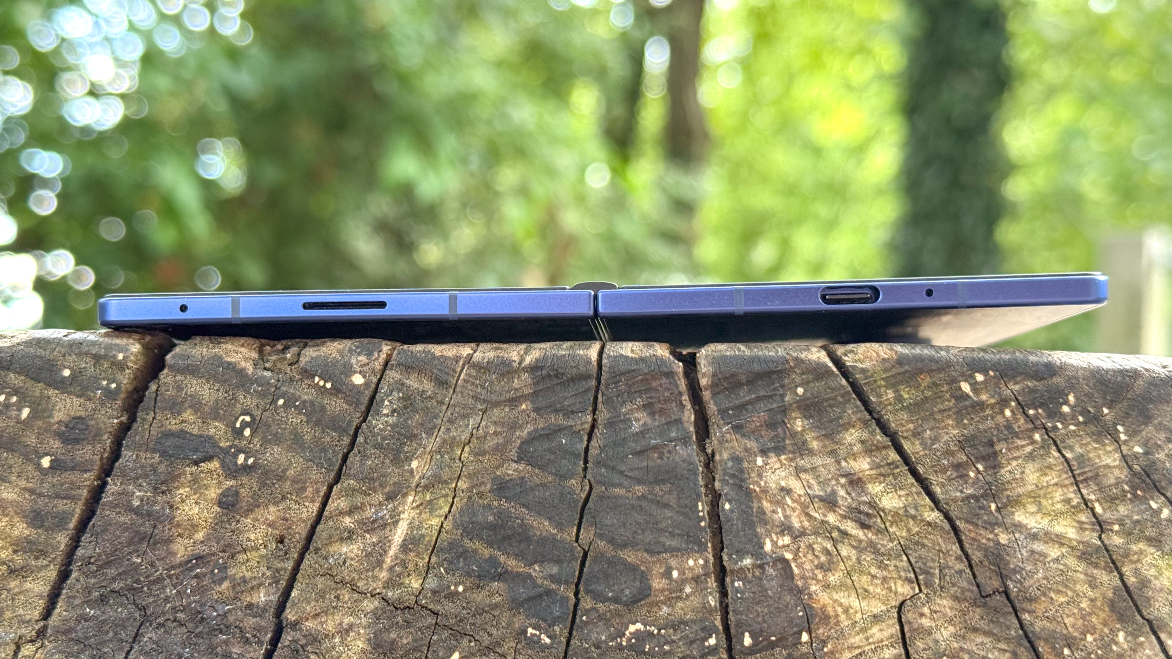 Samsung Galaxy Z Fold 7 bottom edge, while open