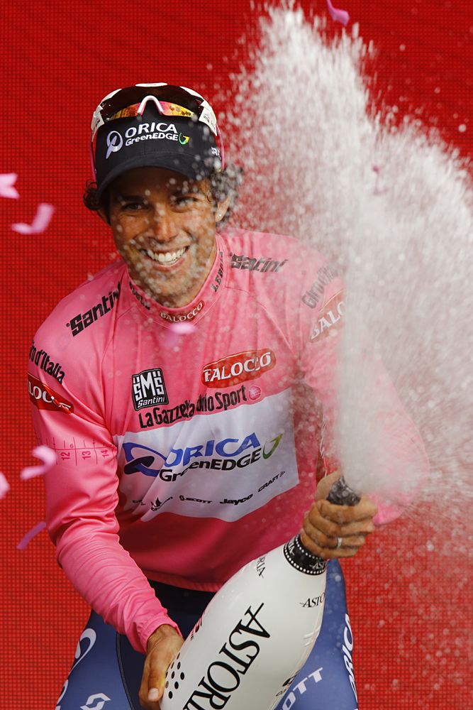 Michael Matthews (Orica-GreeEdge) celebrates with his champagne