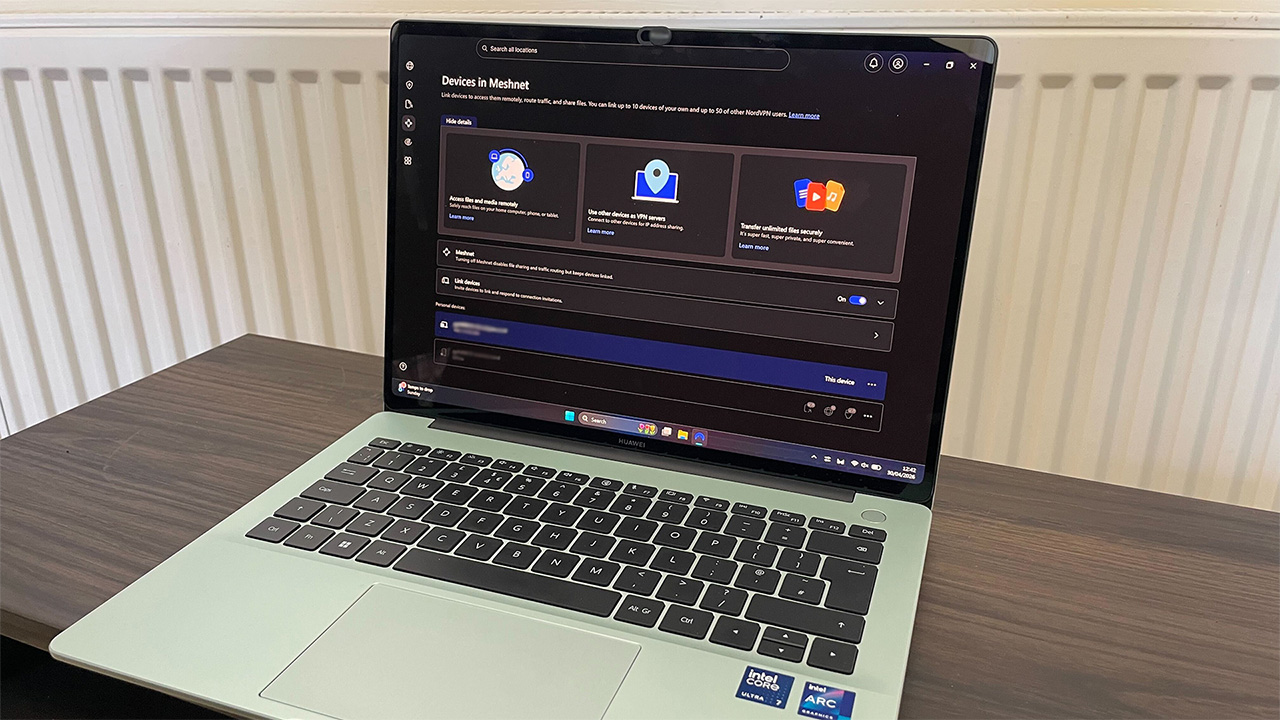 NordVPN's Meshnet open on a Windows laptop