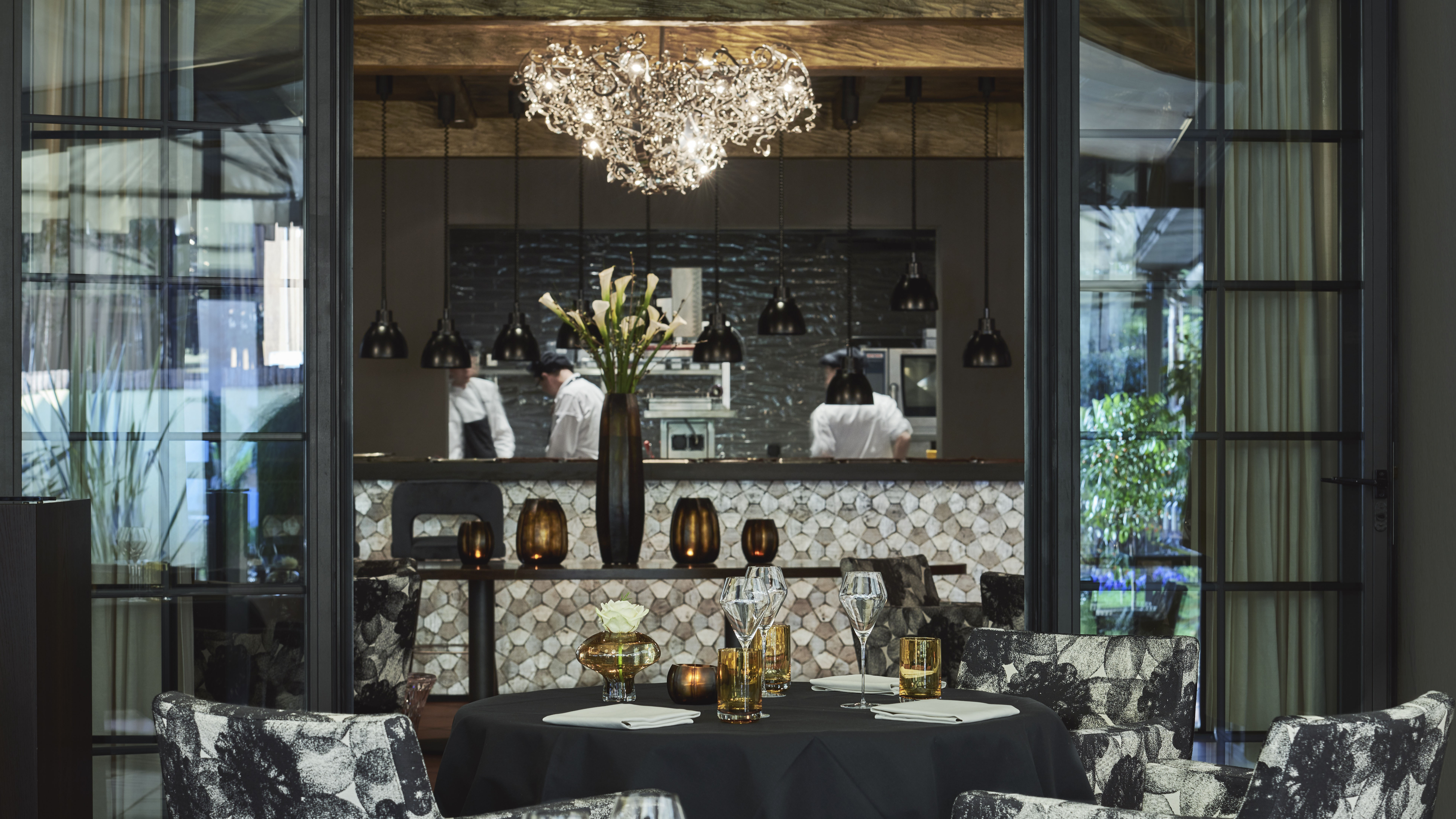 The Ecco restaurant at Hotel Giardino Ascona, Lake Maggiore