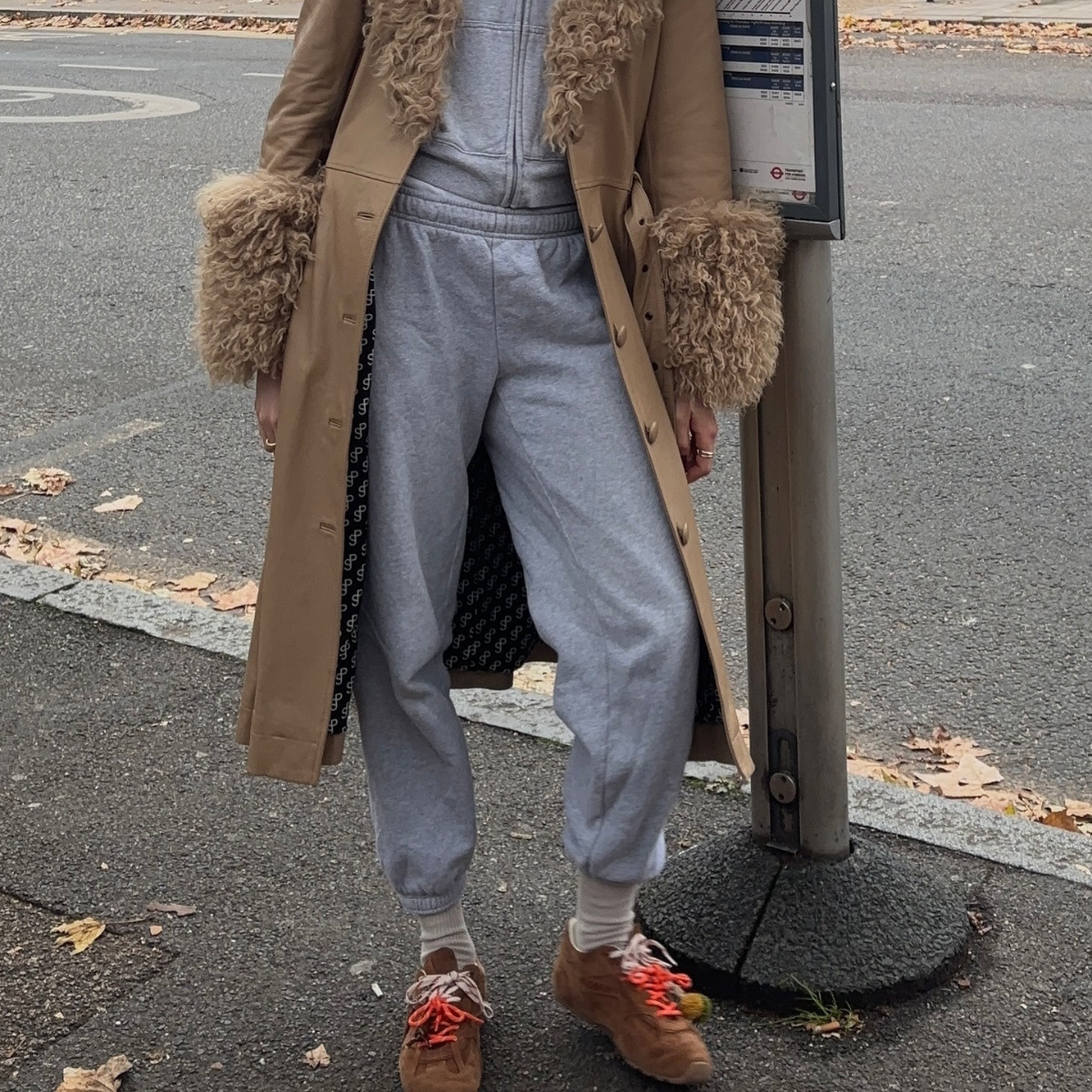 Fashion person Lou Northcote wears the best brown trainers. 