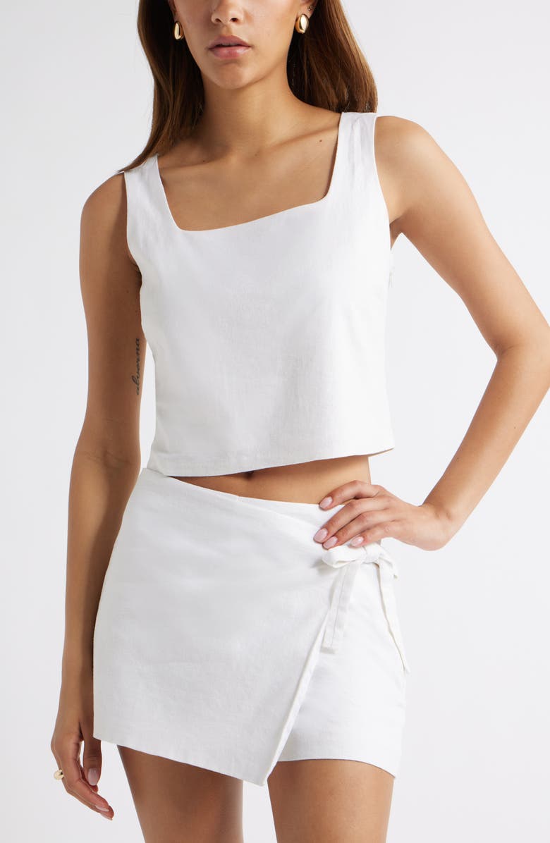 Sleeveless Linen Blend Top