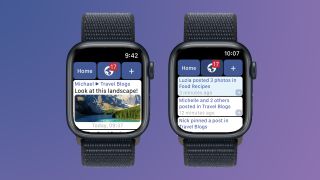 Screenshots of the WristWeb app on Apple Watch