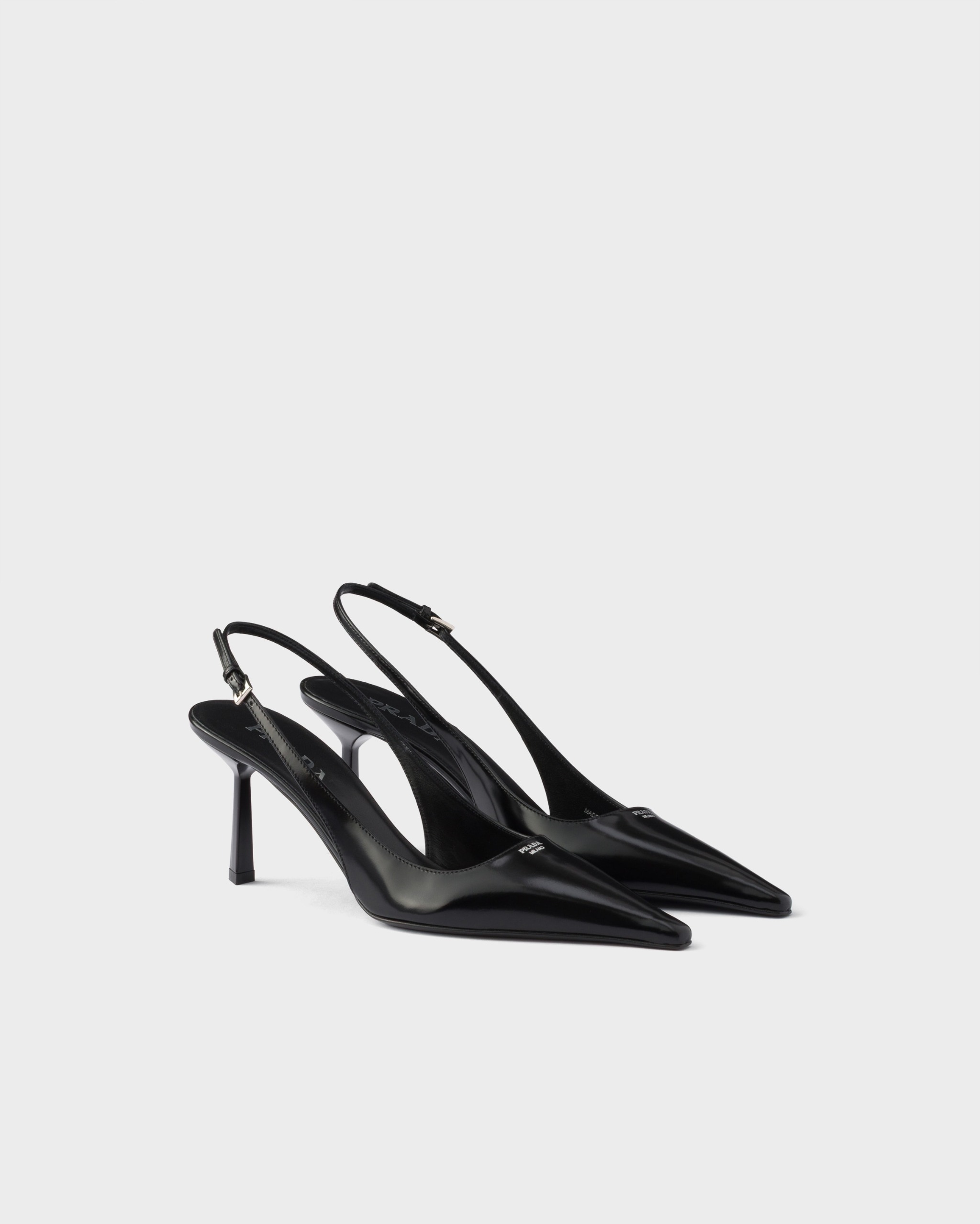 Brushed Leather Slingback Pumps