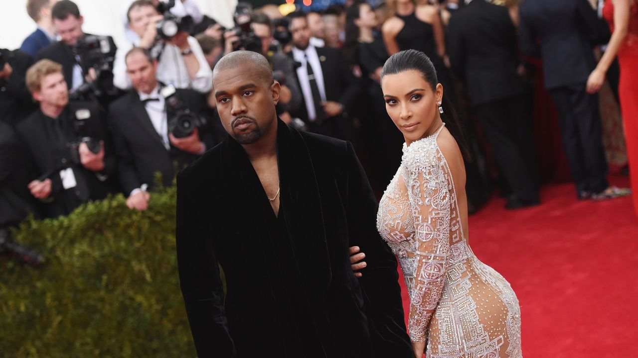 Kanye West and Kim Kardashian on the Red Carpet