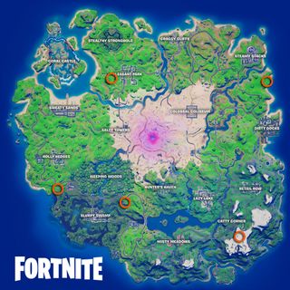 Fortnite Snowmando Outposts locations map
