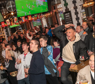 England fans watch the action at BOX Leeds