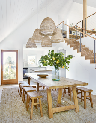 rustic coastal dining area