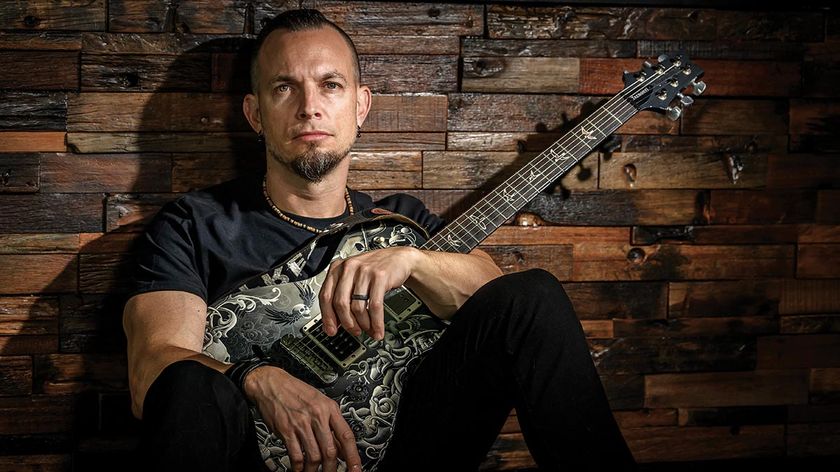 Mark Tremonti holds his signature PRS singlecut