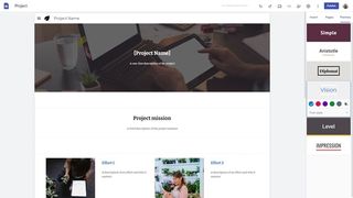 Google Sites' website builder in use