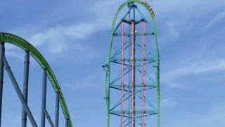 A view of Kingda Ka, from halfway up the top hat to the top.