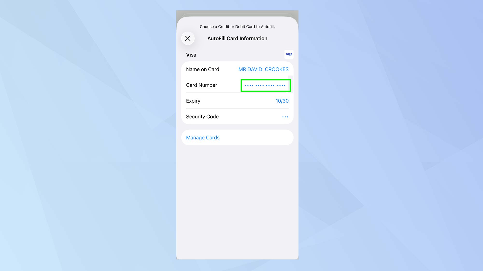 How to save time by autofilling your payment card details in iOS 26